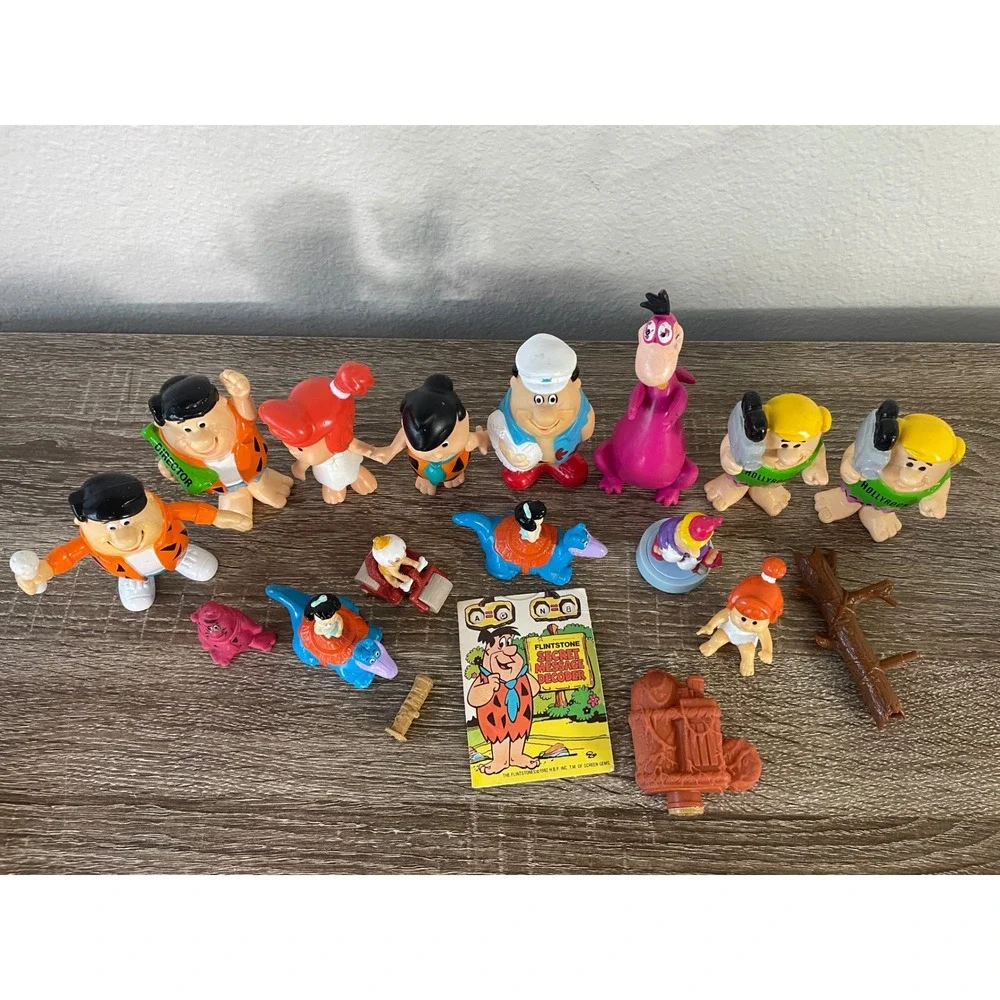 Vintage Flintstones Figure Lot Fred Barney Dino Pebbles Decoder Hanna Barbera